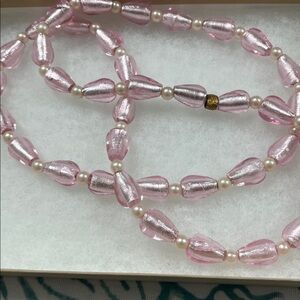 1960’s Pink Tinsel Glass Beads